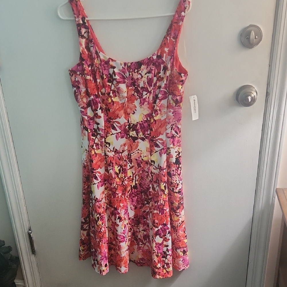 Dress Barn Pink and Orange Floral Dress
